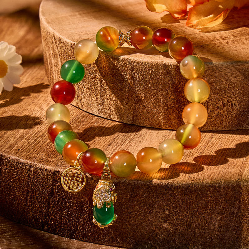 FuAttract Radiant Harmony - Peacock Agate Pixiu Bracelet - image 2