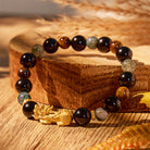 FuAttract Earth Guardian - Obsidian Tiger's Eye Moss Agate Pixiu Energy Bracelet - image 1