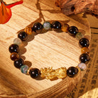 FuAttract Earth Guardian - Obsidian Tiger's Eye Moss Agate Pixiu Energy Bracelet - 10mm - image 0