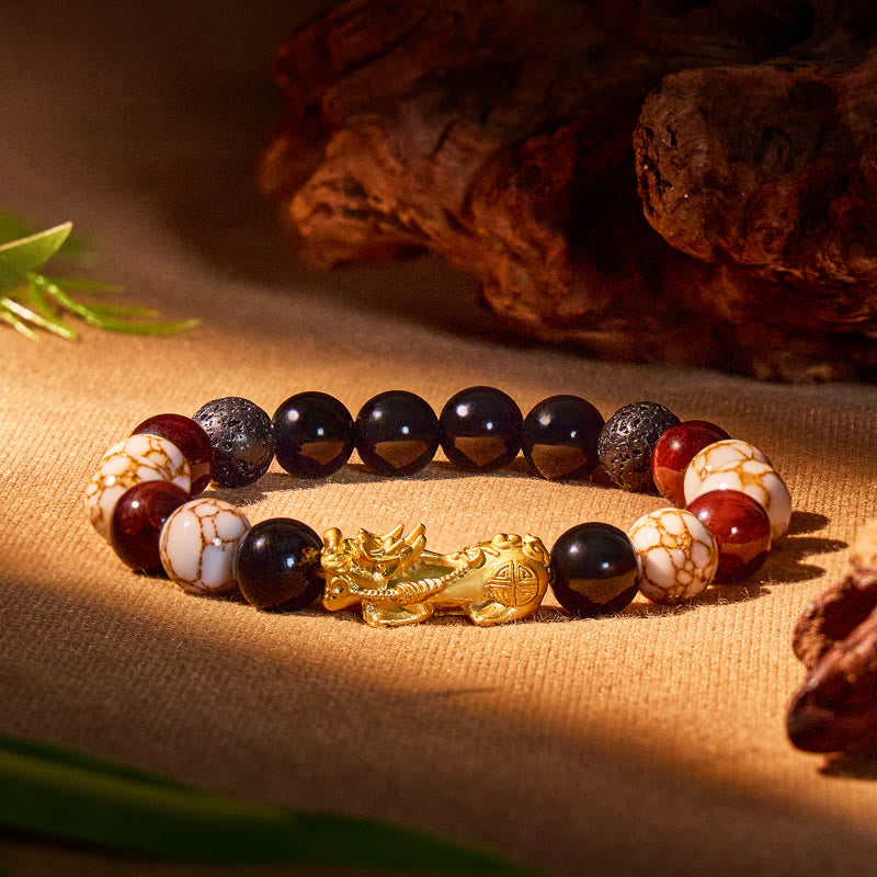 FuAttract Mountain to Volcano - Grounding & Manifestation Pixiu Power Bracelet - 10mm - image 0