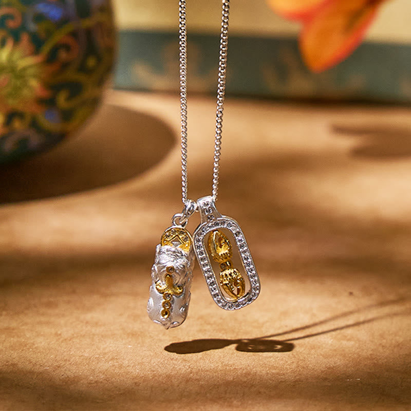 FuAttract Pixiu Power - 925 Sterling Silver & Vajra Protection Necklace for Wealth & Safety - Silver - image 6