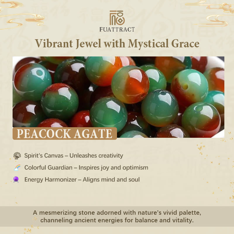 FuAttract Radiant Harmony - Peacock Agate Pixiu Bracelet - image 7