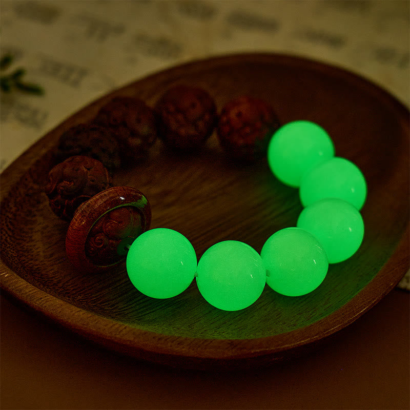 FuAttract Grounded Glow – 20mm Pixiu Carved Lightning-Struck Jujube Wood Luminous Bracelet - image 5
