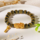 FuAttract Abundance & Energy Shielding Bracelet – Black Onyx 999 Sterling Silver Lotus Pixiu  - image 4