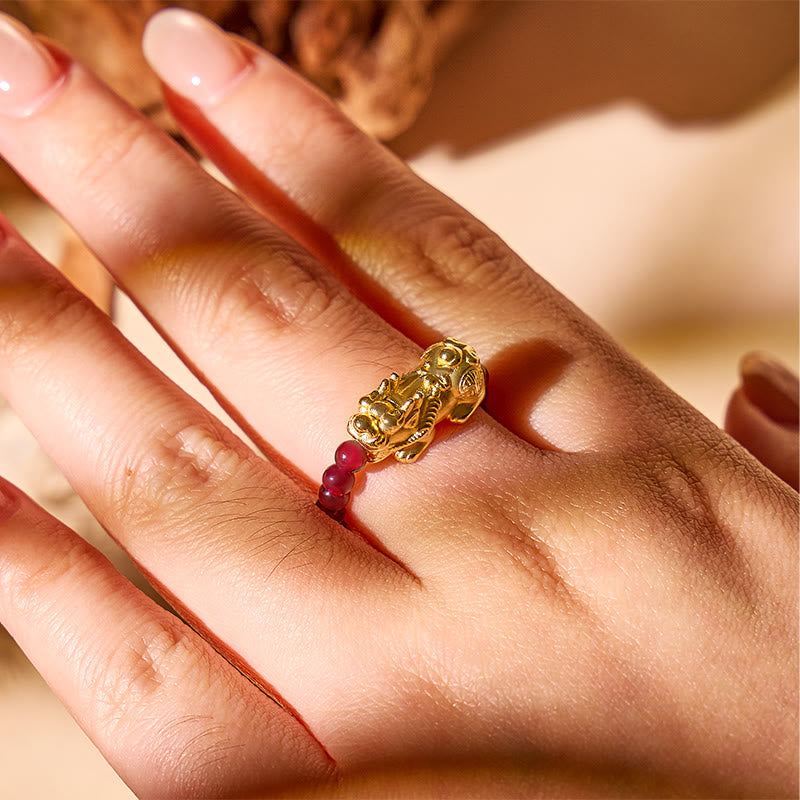 FuAttract Pixiu Ring with Garnet – For Love, Strength & Wealth - image 3