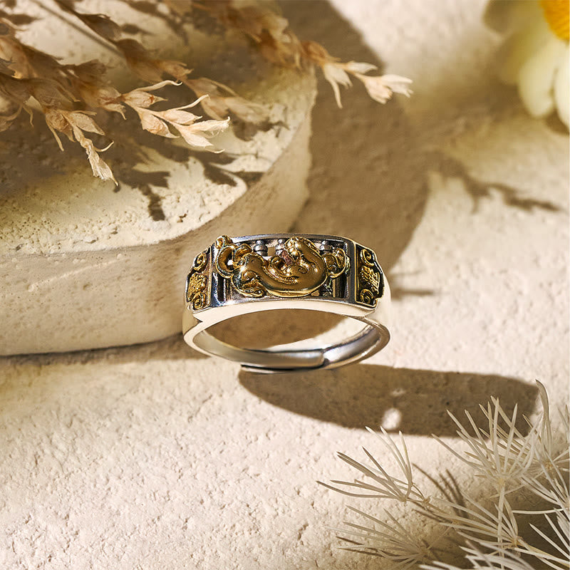 FuAttract Measured Protection – Pure Silver Pixiu Abacus Ring - image 1