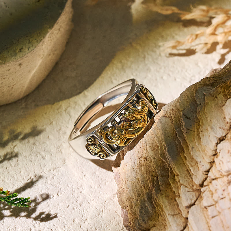 FuAttract Measured Protection – Pure Silver Pixiu Abacus Ring - image 2