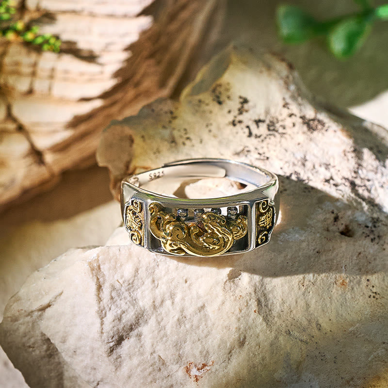 FuAttract Measured Protection – Pure Silver Pixiu Abacus Ring - image 3