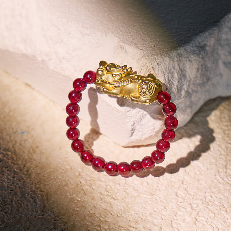 FuAttract Pixiu Ring with Garnet – For Love, Strength & Wealth - 20mm - image 4