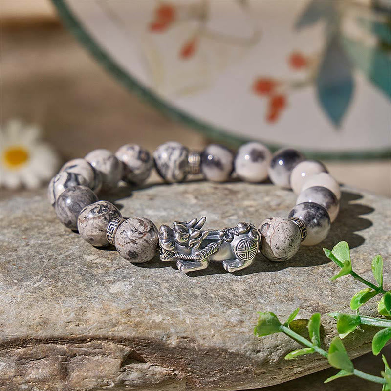 FuAttract Protective Prosperity Current– Picture Jasper Pixiu Bracelet - image 1