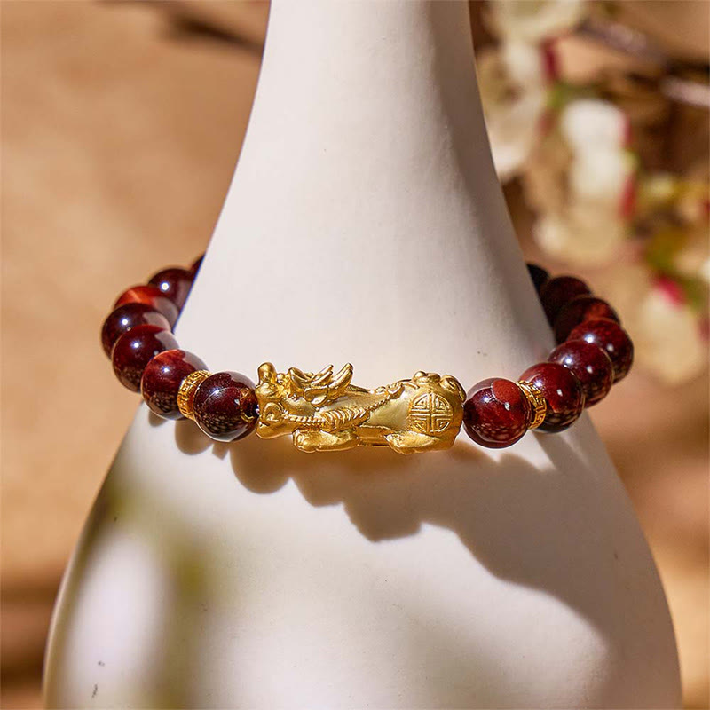 FuAttract Focused Power Protection – Red Tiger's Eye Pixiu Bracelet - image 2