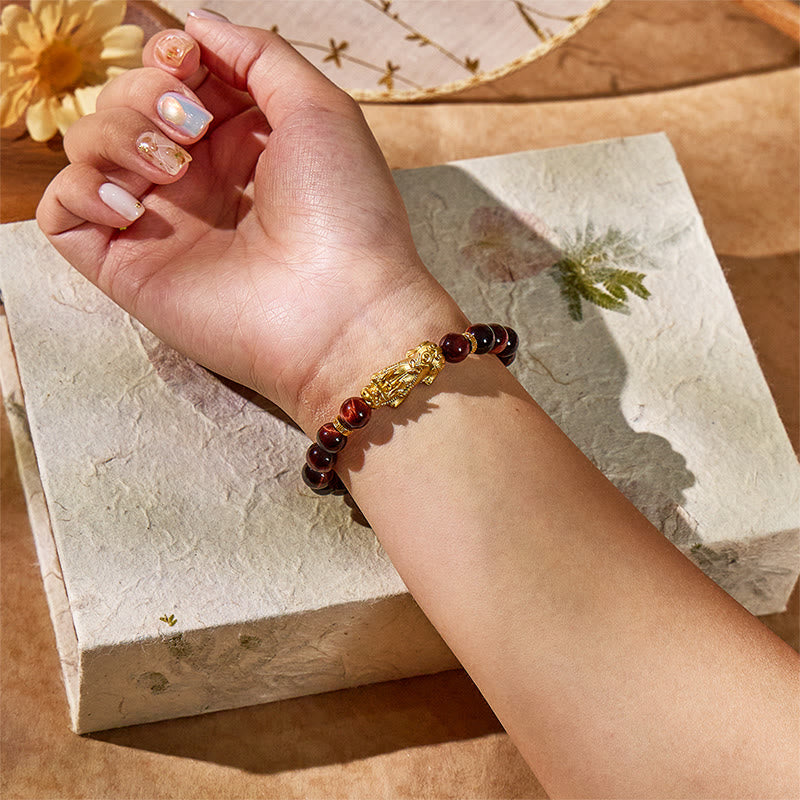 FuAttract Focused Power Protection – Red Tiger's Eye Pixiu Bracelet - image 5