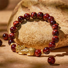 FuAttract Focused Power Protection – Red Tiger's Eye Pixiu Bracelet - 8mm - image 0