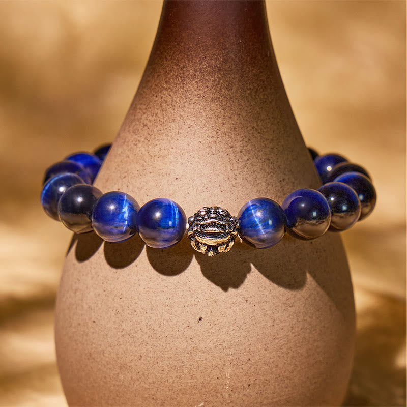 FuAttract Clarity & Confidence – Blue Tiger's Eye & Silver Pixiu Bracelet - image 1