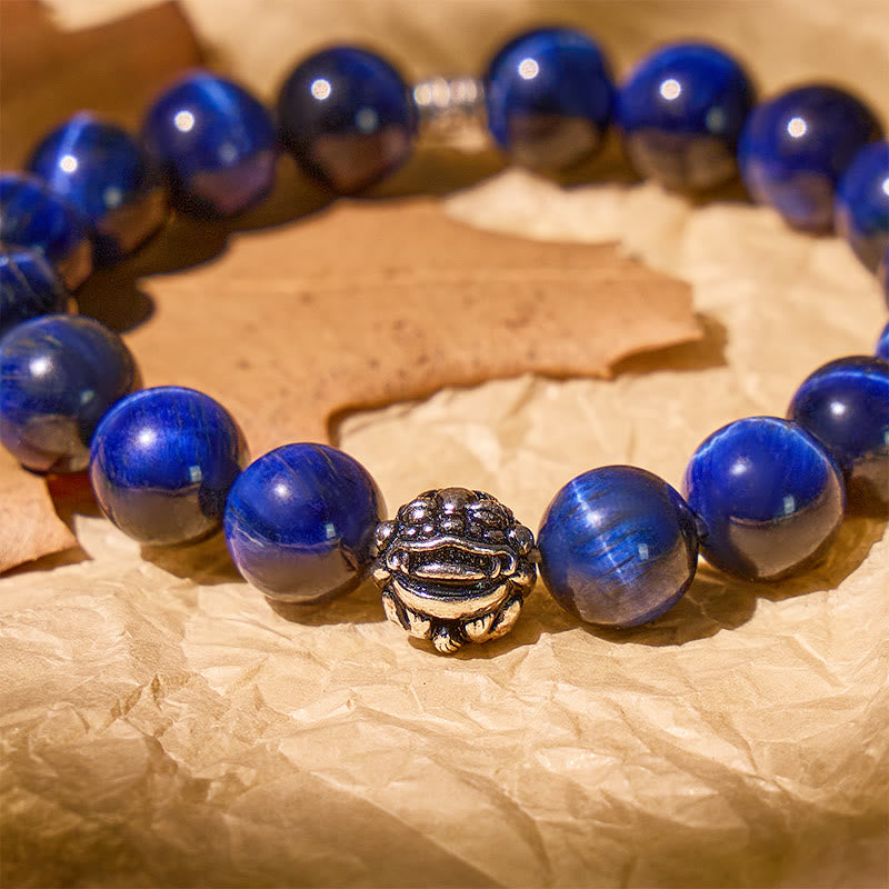 FuAttract Clarity & Confidence – Blue Tiger's Eye & Silver Pixiu Bracelet - image 3