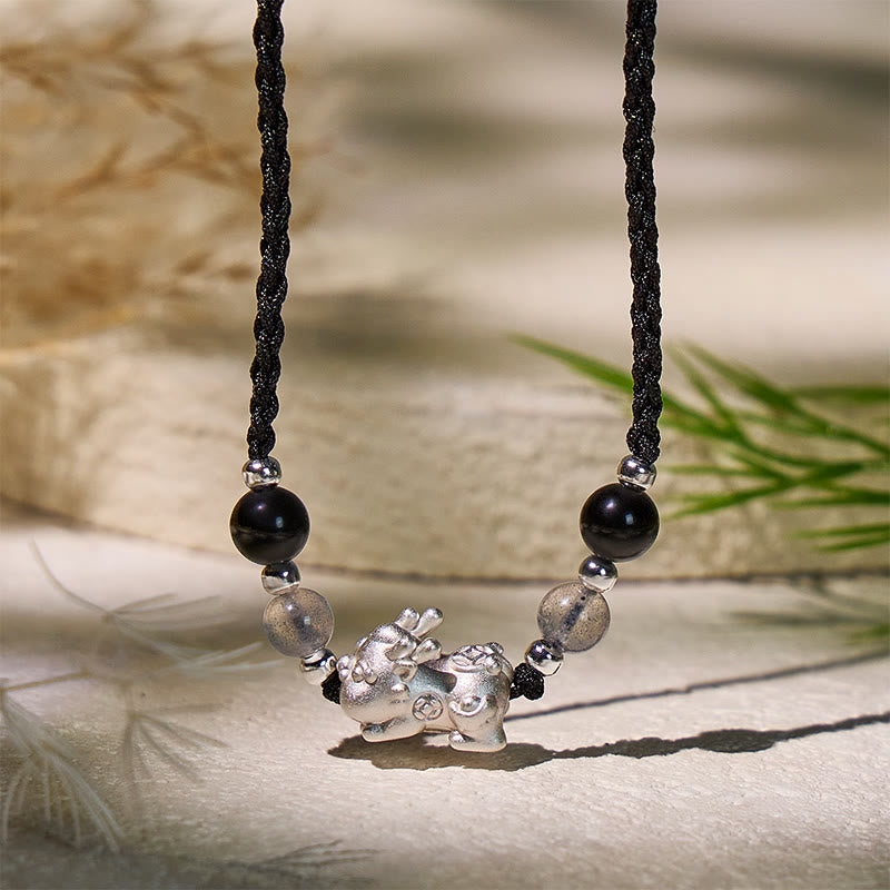 FuAttract Strength & Fortune – S999 Silver Pixiu Pendant Necklace - Silver - image 0