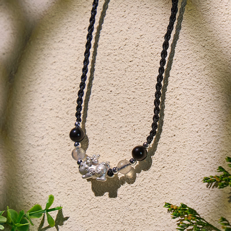 FuAttract Strength & Fortune – S999 Silver Pixiu Pendant Necklace - image 3