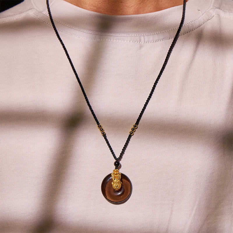 FuAttract Balanced Harmony – Ping An Buckle Necklace with S999 Pixiu Pendant - image 4