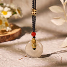 FuAttract Balanced Harmony – Ping An Buckle Necklace with S999 Pixiu Pendant - White Agate - image 8