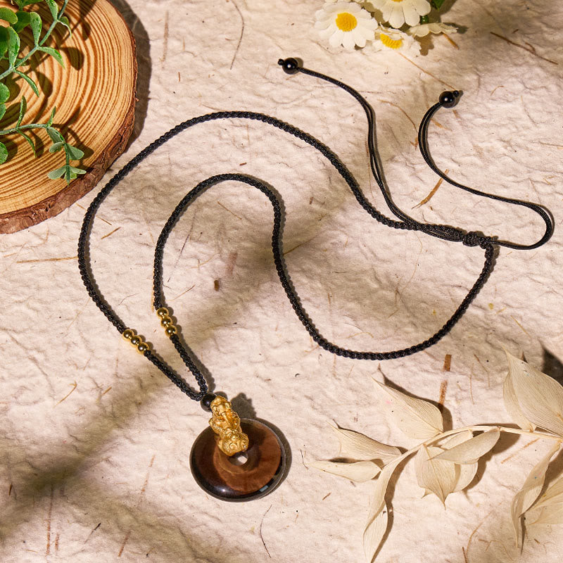 FuAttract Balanced Harmony – Ping An Buckle Necklace with S999 Pixiu Pendant - image 3