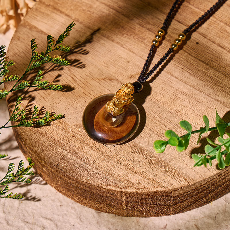 FuAttract Balanced Harmony – Ping An Buckle Necklace with S999 Pixiu Pendant - image 2