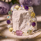 FuAttract Confidence, Protection & Abundance – Natural Citrine Amethyst Moss Agate Pixiu Bracelet - Citrine + Amethyst + Moss Agate - image 0