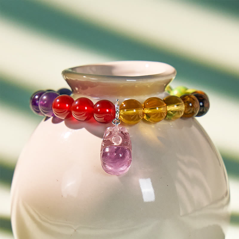 FuAttract Prosperity & Energy Healing Bracelet – Pixiu with Amethyst & 7 Chakra Stones - image 1