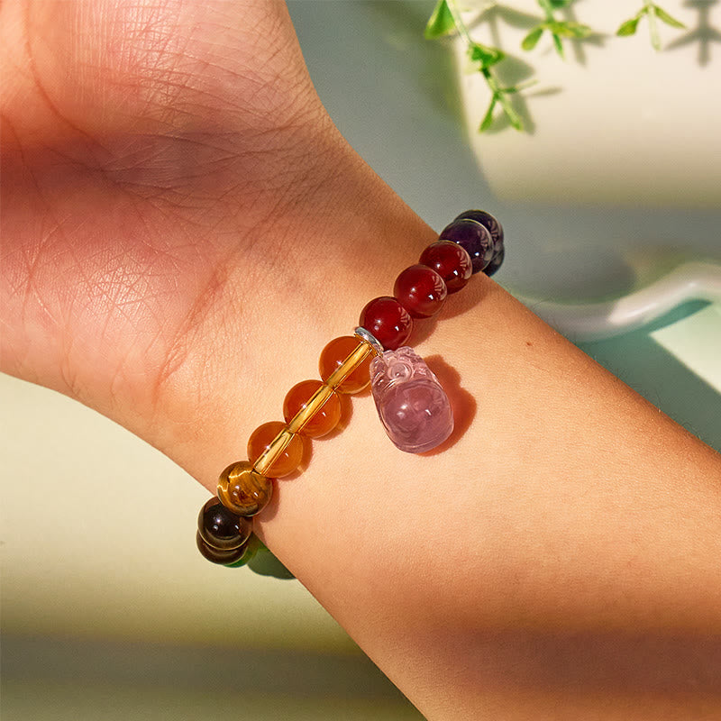 FuAttract Prosperity & Energy Healing Bracelet – Pixiu with Amethyst & 7 Chakra Stones - image 5
