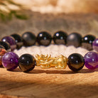 FuAttract Spiritual Strength Bracelet | 999 Sterling Silver Pixiu with Amethyst, Black Onyx & Pietersite - image 5