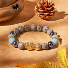 FuAttract Fortune & Wellness Bracelet – Pixiu + Terahertz Map Stone Combo - 10mm - image 0