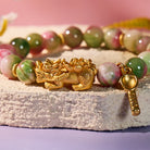 FuAttract Wealth & Harmony – Pink-Green Persian Jade Lotus Pixiu Bracelet - image 2