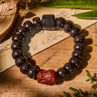 FuAttract Grounding & Luck – Lightning-Struck Jujube Wood Pixiu & Six-Word Mantra Bracelet - image 2