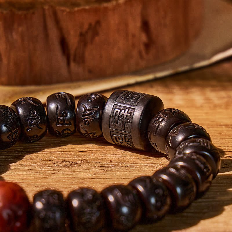FuAttract Grounding & Luck – Lightning-Struck Jujube Wood Pixiu & Six-Word Mantra Bracelet - image 5