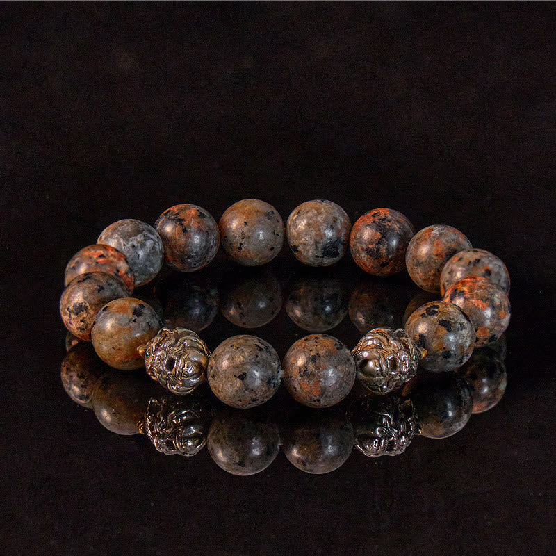 FuAttract Glowing Yooperlite Bracelet with Pixiu for Wealth, Protection, and Positive Energy - 12mm - image 0