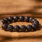 FuAttract Grounded Prosperity – Lava Rock Bracelet with Obsidian Pixiu & White Crystal Accents - image 4