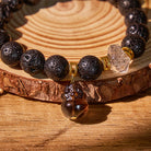FuAttract Grounded Prosperity – Lava Rock Bracelet with Obsidian Pixiu & White Crystal Accents - image 3