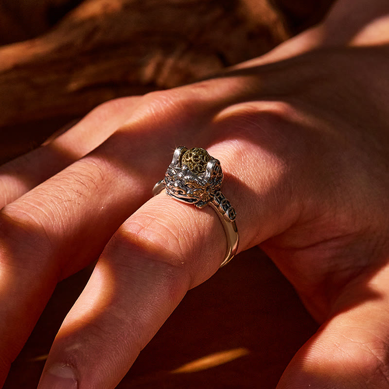 FuAttract Fortune Flow – Adjustable Sterling Silver Pixiu Ring with Rotating Coin Bead - image 5