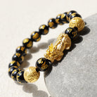 FuAttract Abundance & Protection – Black Onyx Om Mani Padme Hum Beads Pixiu Bracelet - image 1