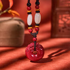 FuAttract Celestial Harmony – Purple Gold Sand Pixiu Necklace with Hetian Jade Accents - Purple Gold Sand - image 0