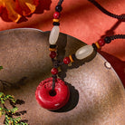 FuAttract Celestial Harmony – Purple Gold Sand Pixiu Necklace with Hetian Jade Accents - image 3