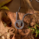 FuAttract Dual Halo – Sterling Silver Double-Ring Pixiu Necklace - Silver - image 0