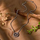 FuAttract Dual Halo – Sterling Silver Double-Ring Pixiu Necklace - image 4