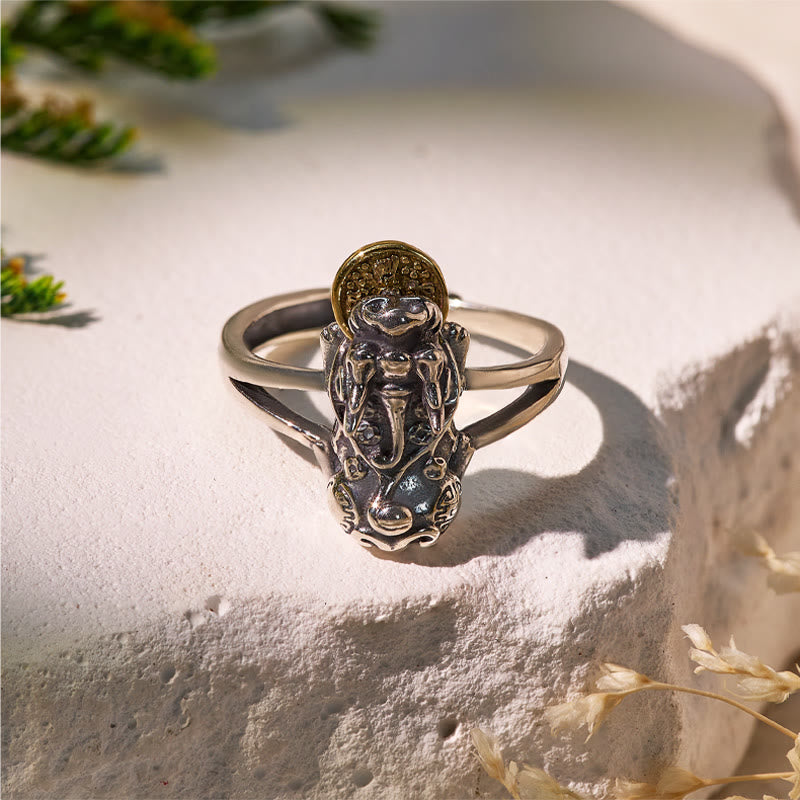 FuAttract Guardian Loop – Adjustable Sterling Silver Pixiu Ring - image 2