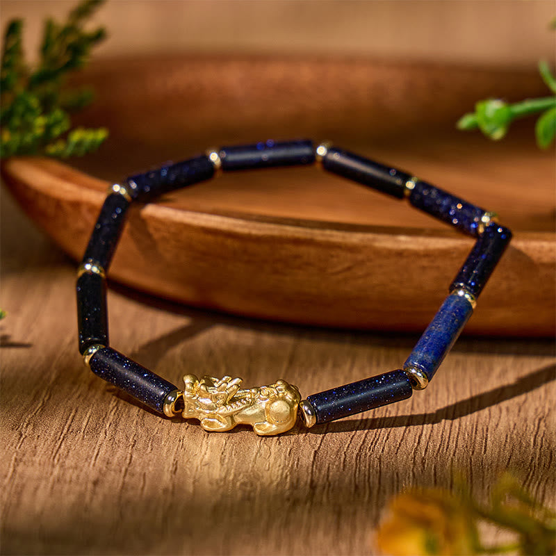 FuAttract Prosperity Flow Charm - Pixiu Bracelet with Hetian White Jade or Lapis Lazuli - image 1