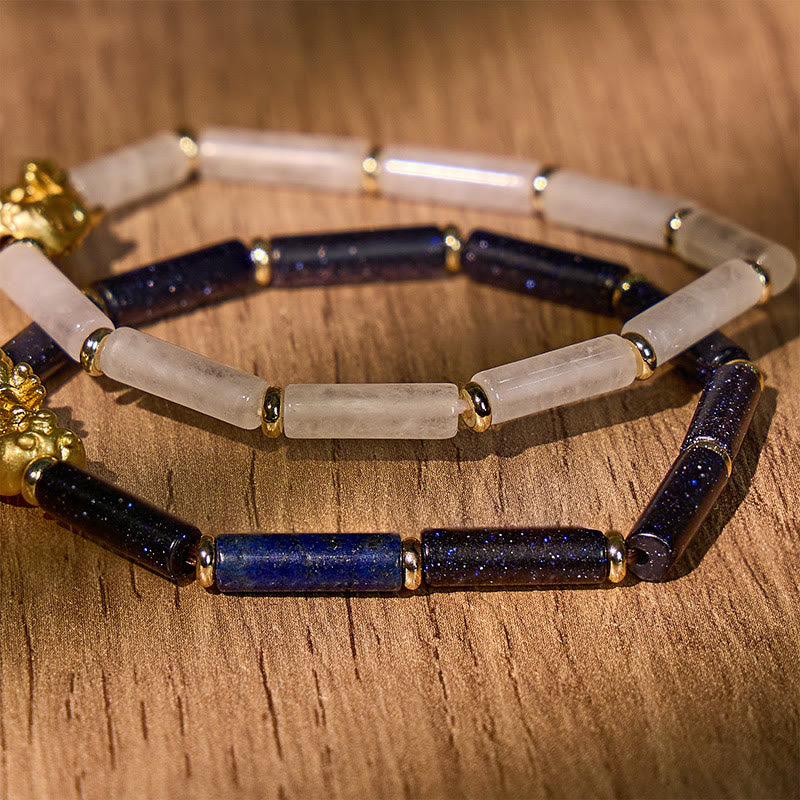 FuAttract Prosperity Flow Charm - Pixiu Bracelet with Hetian White Jade or Lapis Lazuli - image 3