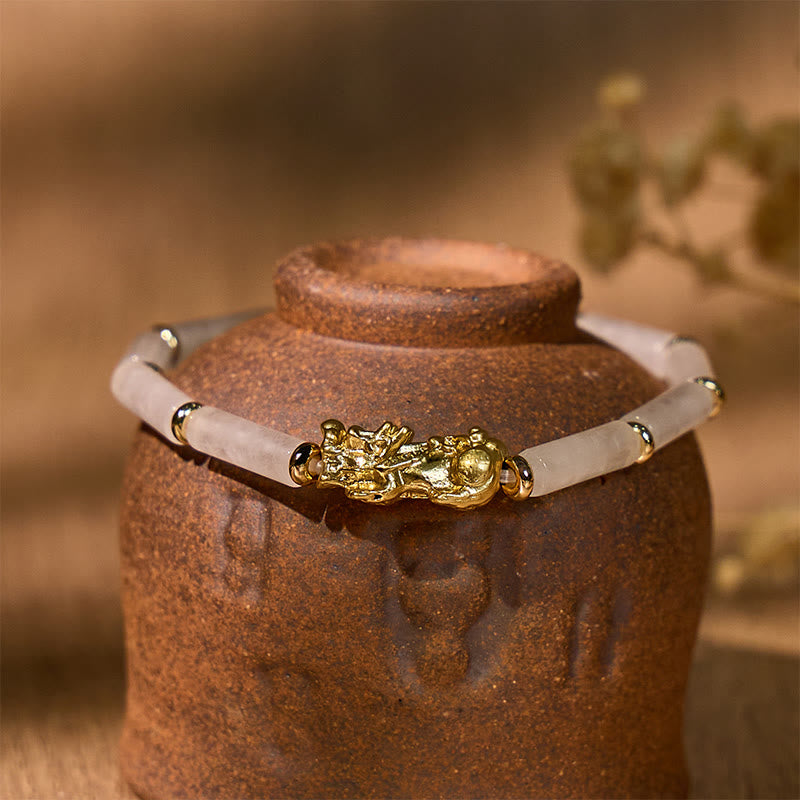 FuAttract Prosperity Flow Charm - Pixiu Bracelet with Hetian White Jade or Lapis Lazuli - image 9