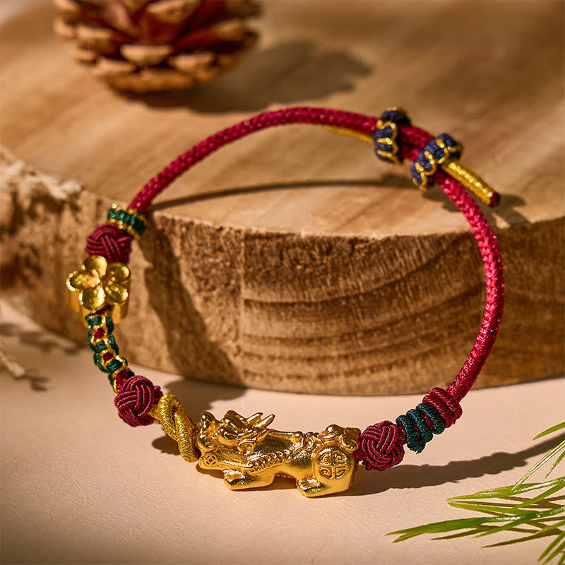 Fuattract Threads of Devotion - Pixiu Lovers Knot Cord in Red or Black - Red - image 0