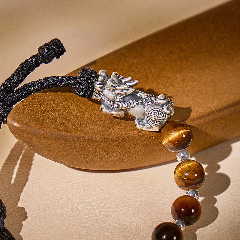 Fuattract Path of Fortune - 999 Silver Pixiu Tiger String Bracelet - image 3