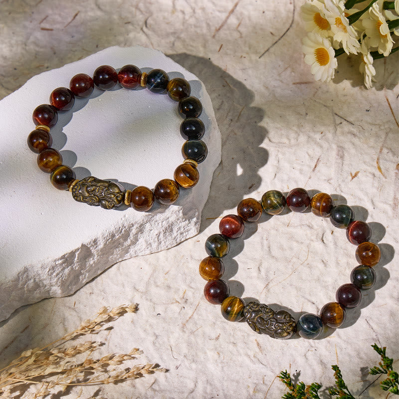 FuAttract Triforce Guardian- Tri-Color Tiger's Eye Power Pixiu Bracelet - image 4