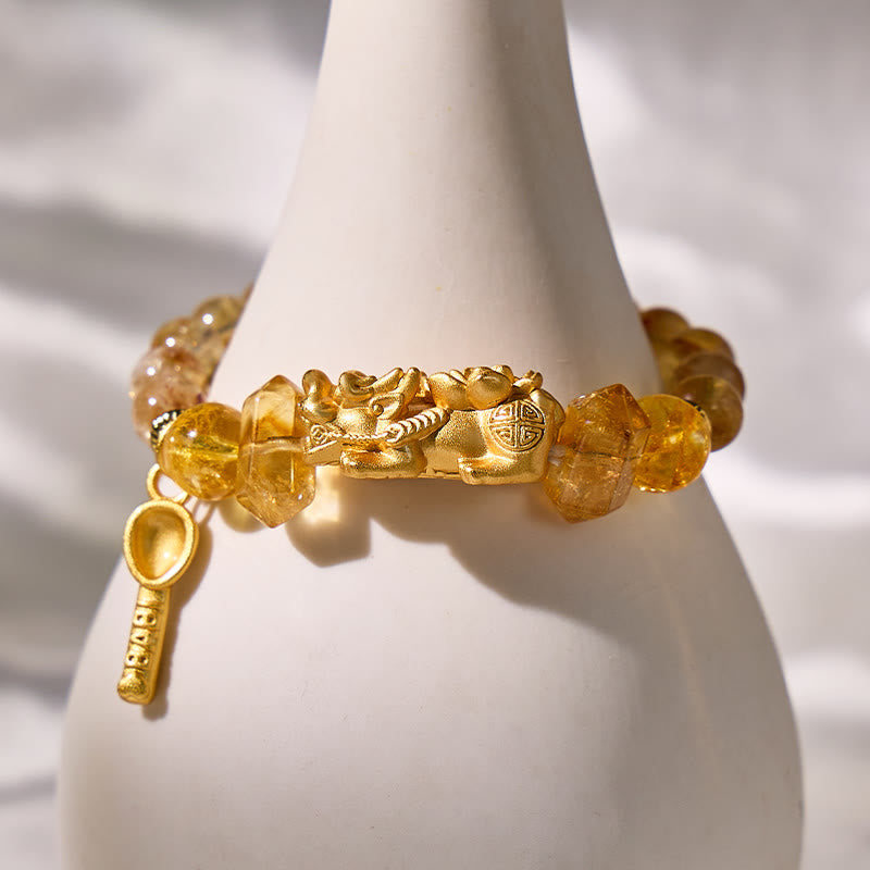 FuAttract Golden Prosperity – Golden Tower Quartz Lotus Pixiu Bracelet - image 4